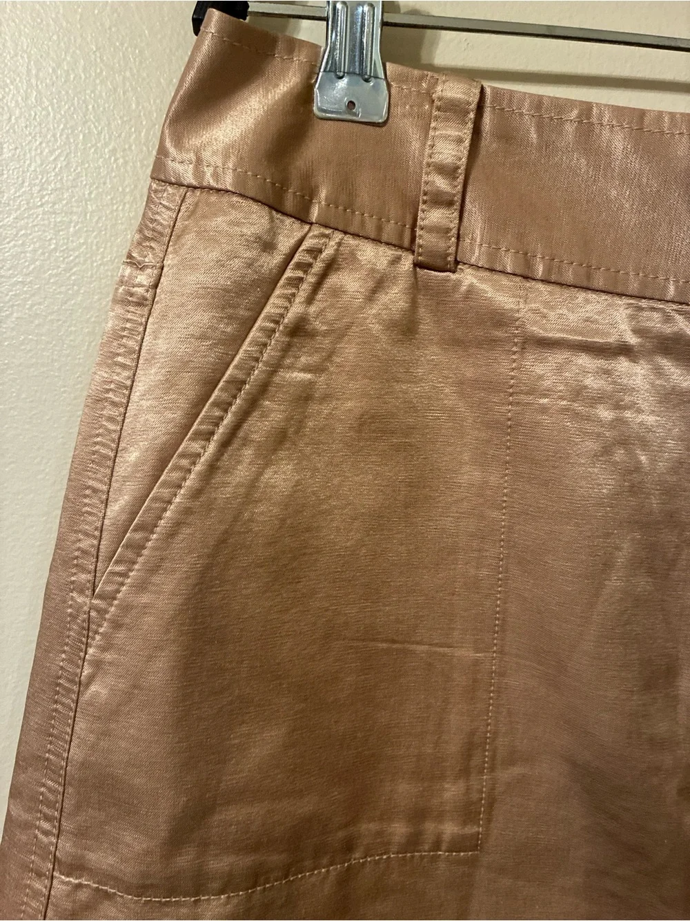 NWT The Limited Champagne Gold Beige Satin Shimmer Skirt Vintage Metallic Y2K 6